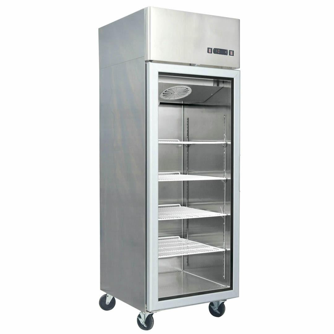 Congelador Acero Inoxidable Puerta Vidrio Single 700 Litros Norkalt