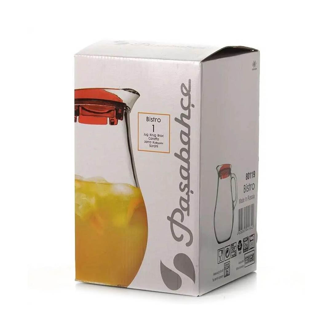 Jarro Vidrio Con Tapa 1 Litro Bistro