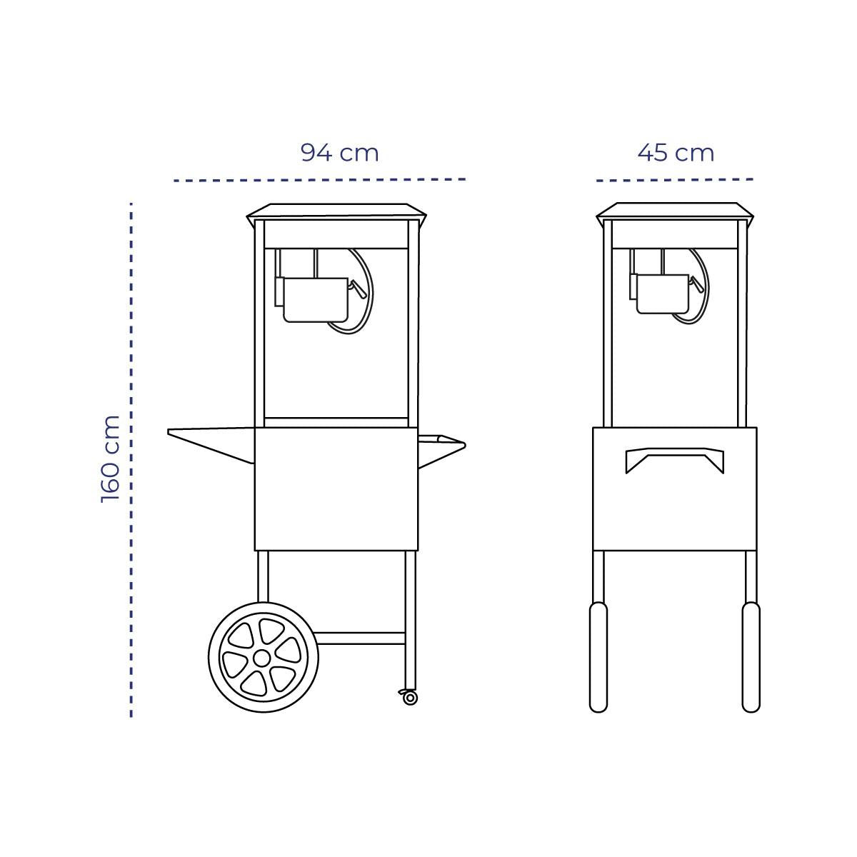 Máquina De Cabritas/Popcorn Con Carro EB-822 Volter