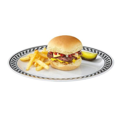 SET 3 PLATO NEGRO CON BLANCO 23 CMS.