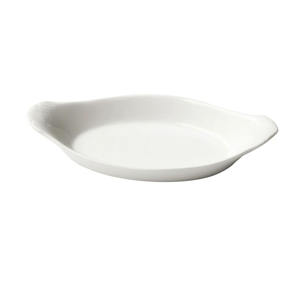 Set De 2 Plato Oval Con Orejas Porcelana 22.5 Cm