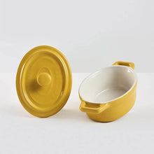 Mini Olla Ovalada Cerámica Amarilla