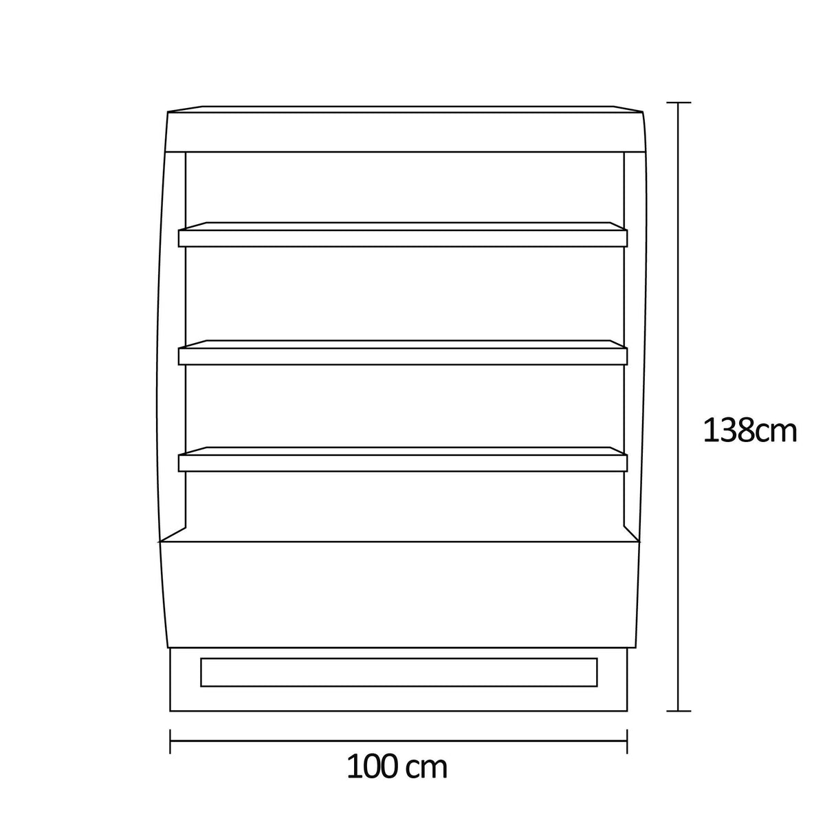Vitrina Refrigerada Abierta 100x74x138Cm Norkalt