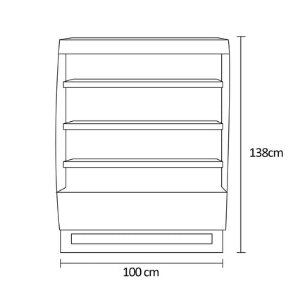 Vitrina Refrigerada Abierta 100x74x138Cm Norkalt