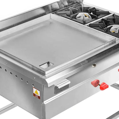 Plancha Industrial 600x600 Acero Inoxidable 2 Quemadores GLP Volter
