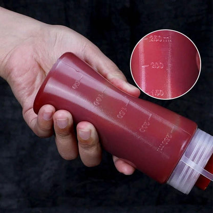 Set 6 Botella Dispensadora Salsa Graduada Roja 350Ml