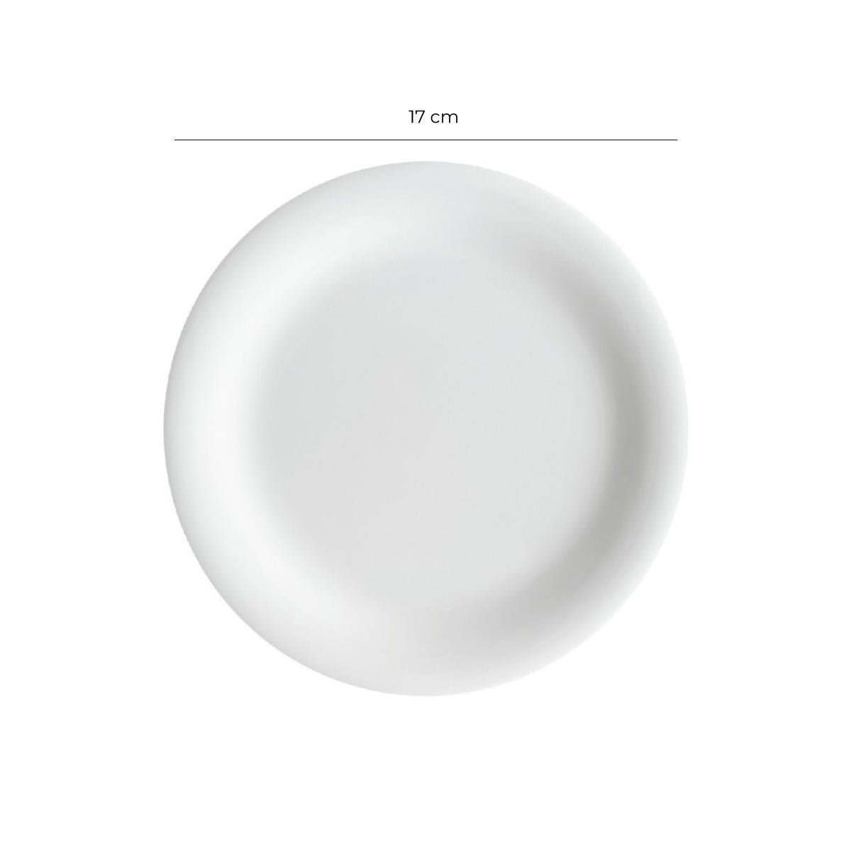 Plato Melamina Redondo Borde Ancho Blanca 17 Cm Línea Clásica