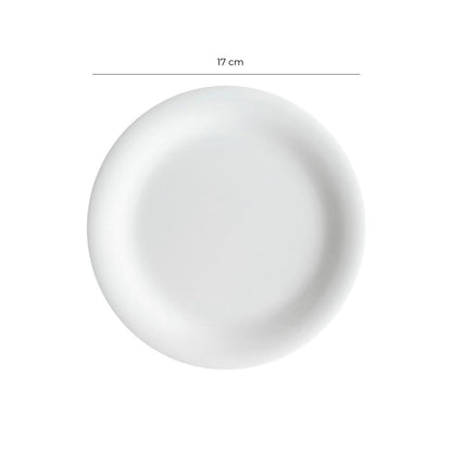 Plato Melamina Redondo Borde Ancho Blanca 17 Cm Línea Clásica