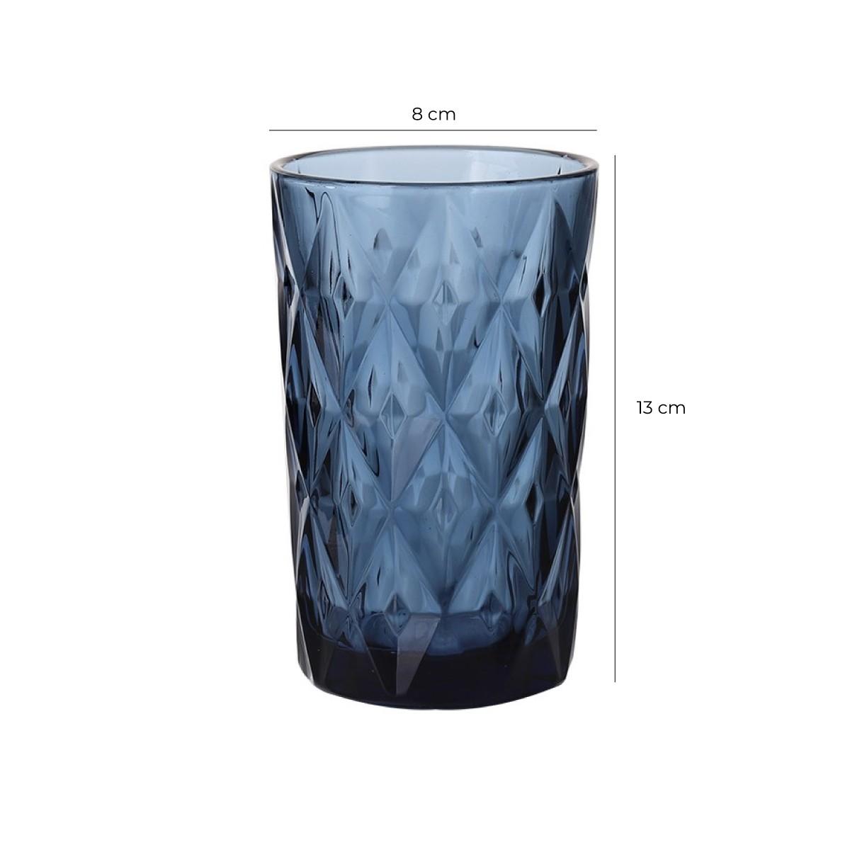 Vaso Vidrio 350 Ml Azul Línea Navy
