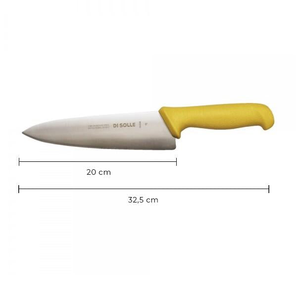 Cuchillo Medio Golpe 20 Cm Mango Amarillo Línea Durafio