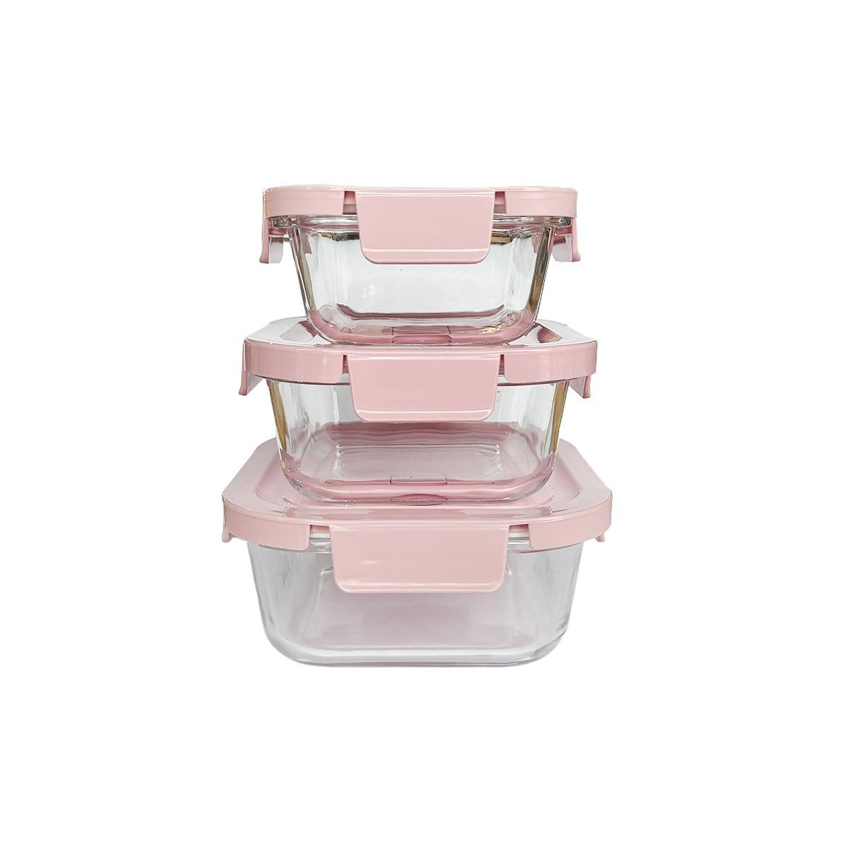 Set Tupper Hermético Cuadrado 3 piezas 390/520/800ml