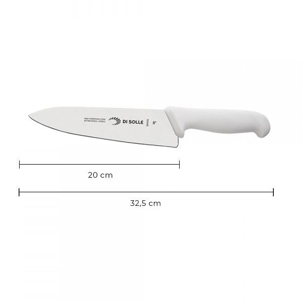 Cuchillo Medio Golpe 20 Cm Mango Blanco Línea Durafio