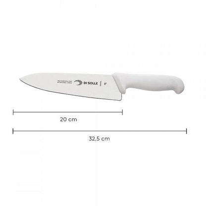 Cuchillo Medio Golpe 20 Cm Mango Blanco Línea Durafio
