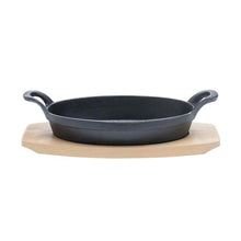 Sarten Hierro Ovalado Con Base Madera 22X11.8X3.2 Cm
