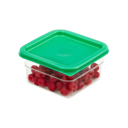 Recipiente Graduado Cuadrado Policarbonato 2 Litros Con Tapa Verde