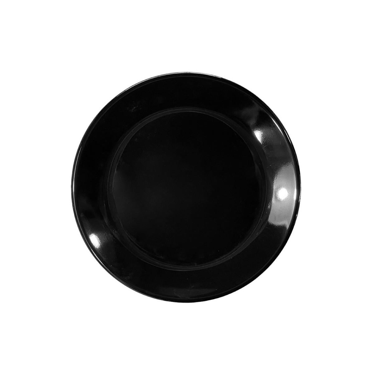 Plato Melamina Redondo Sin Borde Negra 17 Cm Línea Clásica