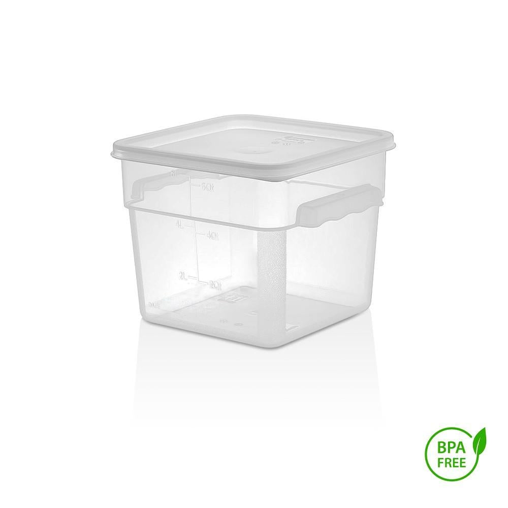 RECIPIENTE CUADRADO POLIPROPILENO 7.6 LTS CON TAPA TRANSPARE