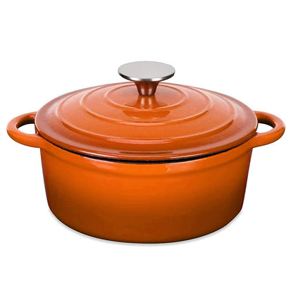 Olla Hierro Fundido Redonda Naranja 24x12 Cm