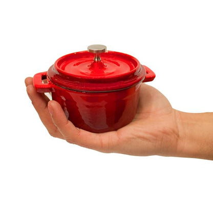 Mini Olla Hierro Fundido Roja 13x5 Cm