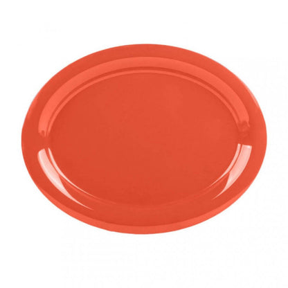SET DE 4 PLATO OVALADO MELAMINA NARANJO 34 x 26 cm