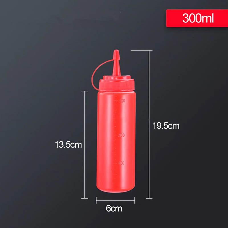 Set 6 Botella Dispensadora Salsa Graduada Roja 350Ml