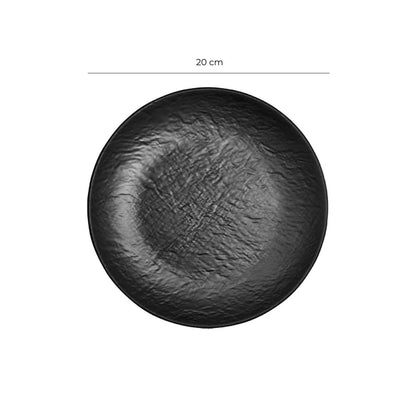 Plato Melamina Negra 20 Cm Línea Tilda