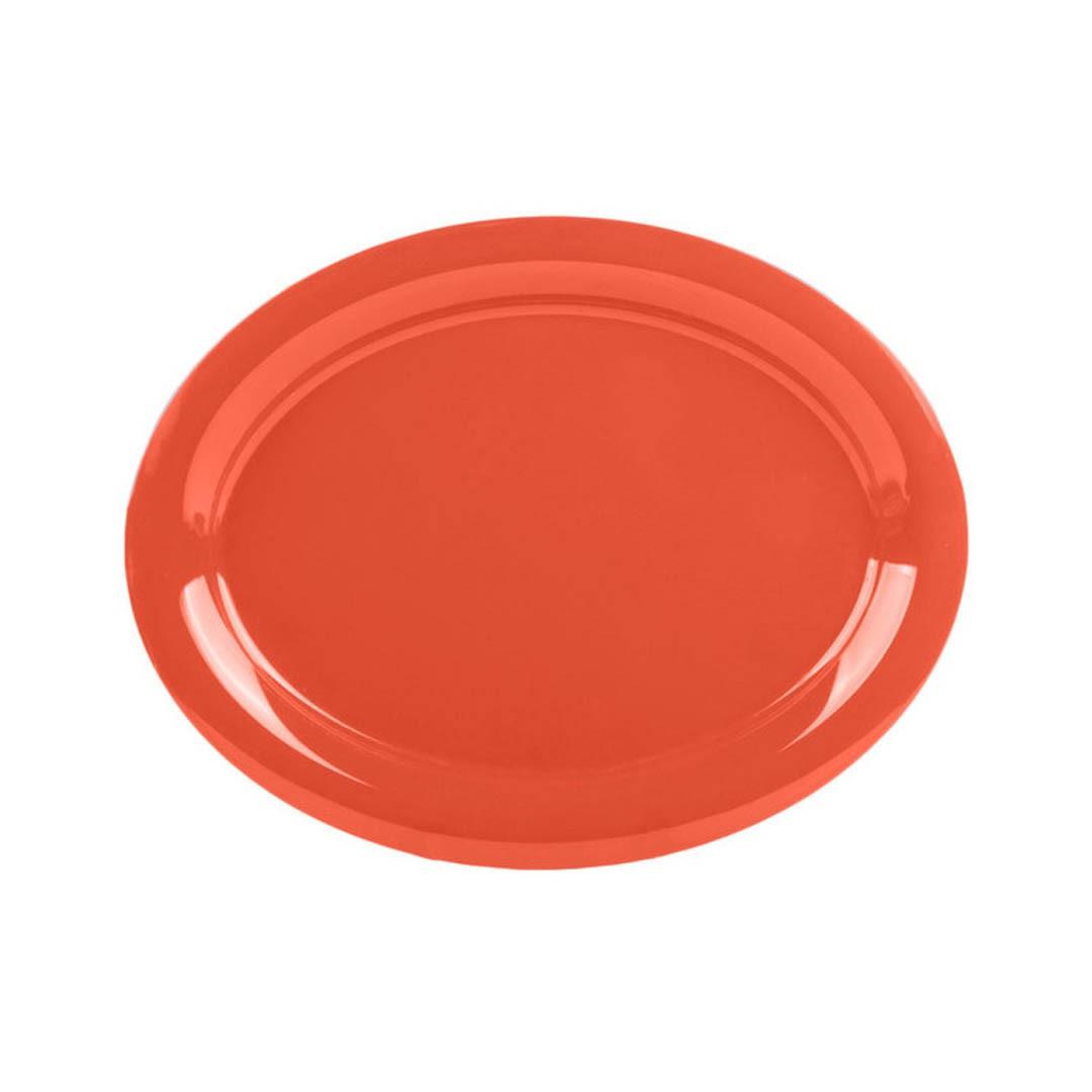 SET DE 4 PLATO OVALADO MELAMINA NARANJO 34 x 26 cm