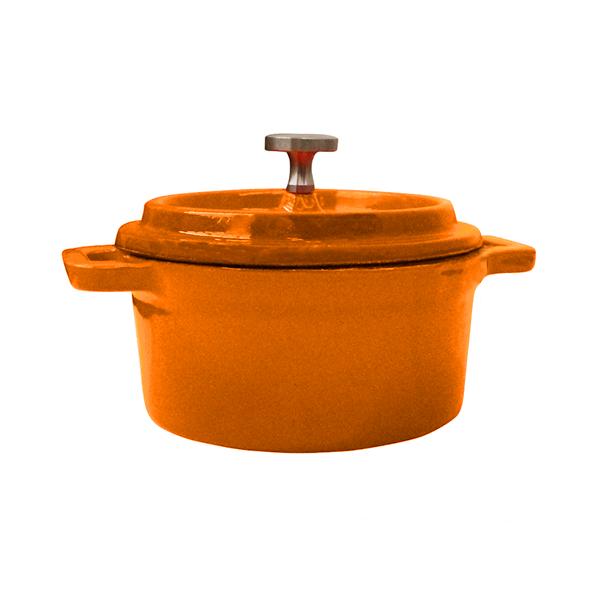 Mini Olla Hierro Fundido Naranja13x5Cm