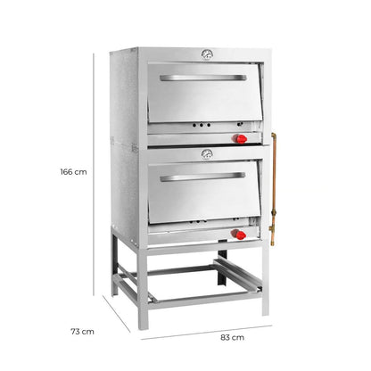 Horno 2 Cámaras Acero Inoxidable 65x65 GLP Volter