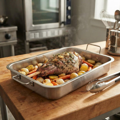 Asadera Con Asa 40 X 30 X 7 Cm Acero Inox.