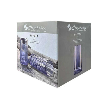 Set De 4 Vasos Refresco Alto 435 Cc Verde Linea Elysia