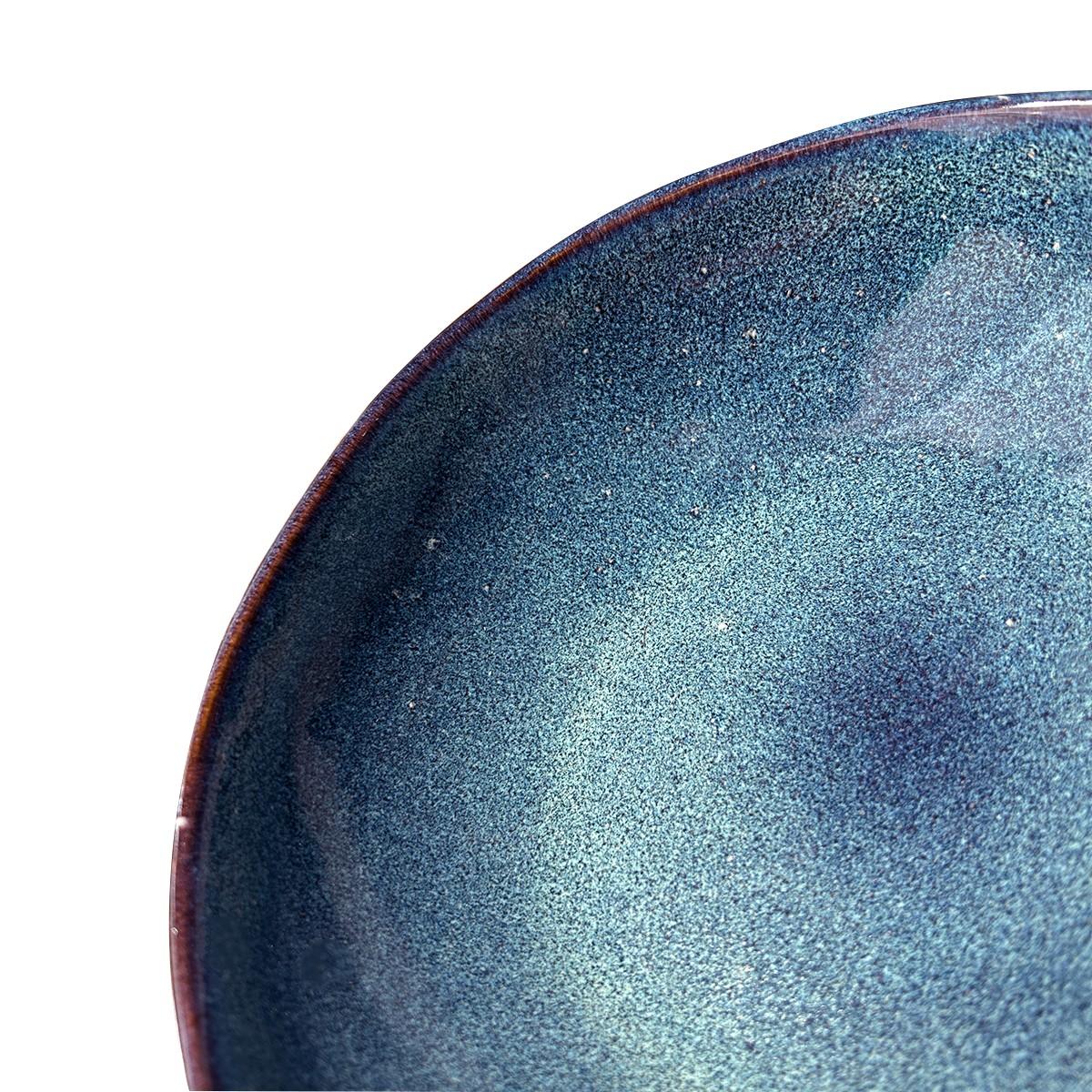 Set 6 Bowl Redondo Ceramica Azul 18X5 Cm Linea Efes