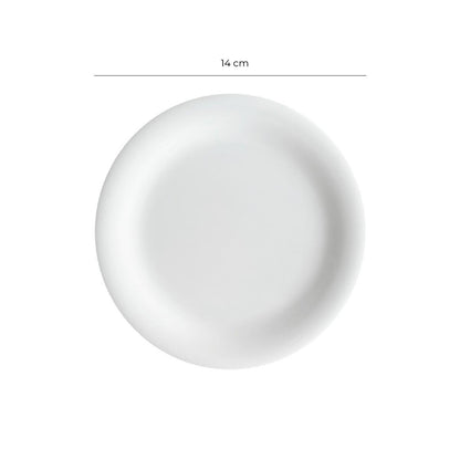 Plato Melamina Redondo Borde Ancho Blanca 14 Cm Línea Clásica
