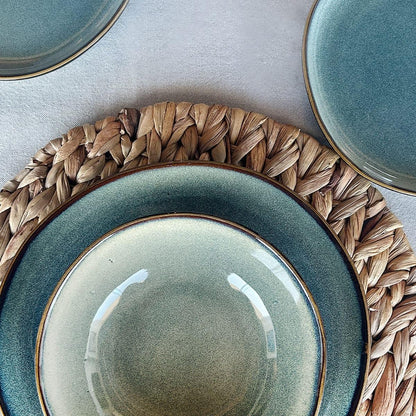 Set De 6 Bowl Redondo Ceramica 18.5 X 5 Cm Azul Grafito Línea Rustica