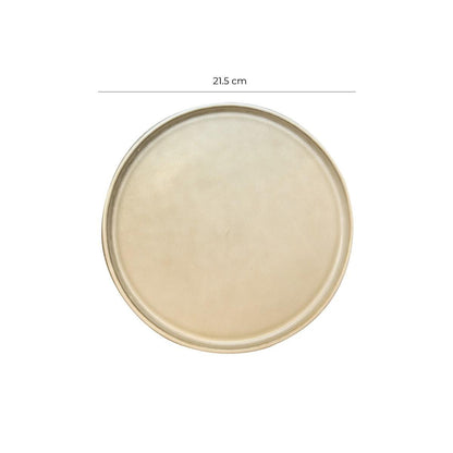 Set De 6 Plato Redondo Ceramica 21.5 Cm BeigeLínea Rustica
