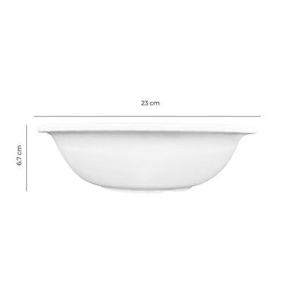 Bowl Melamina Con Borde Grueso Blanca 23 Cm Línea Clásica