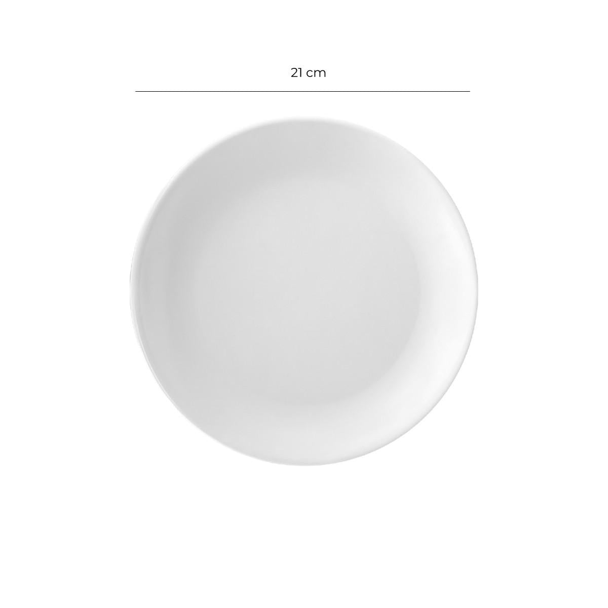 Plato Melamina Redondo Sin Borde Blanca 21 Cm Línea Clásica