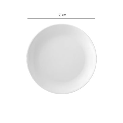 Plato Melamina Redondo Sin Borde Blanca 21 Cm Línea Clásica