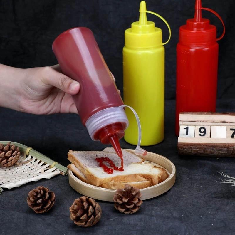 Set 6 Botella Dispensadora Salsa Graduada Roja 350Ml