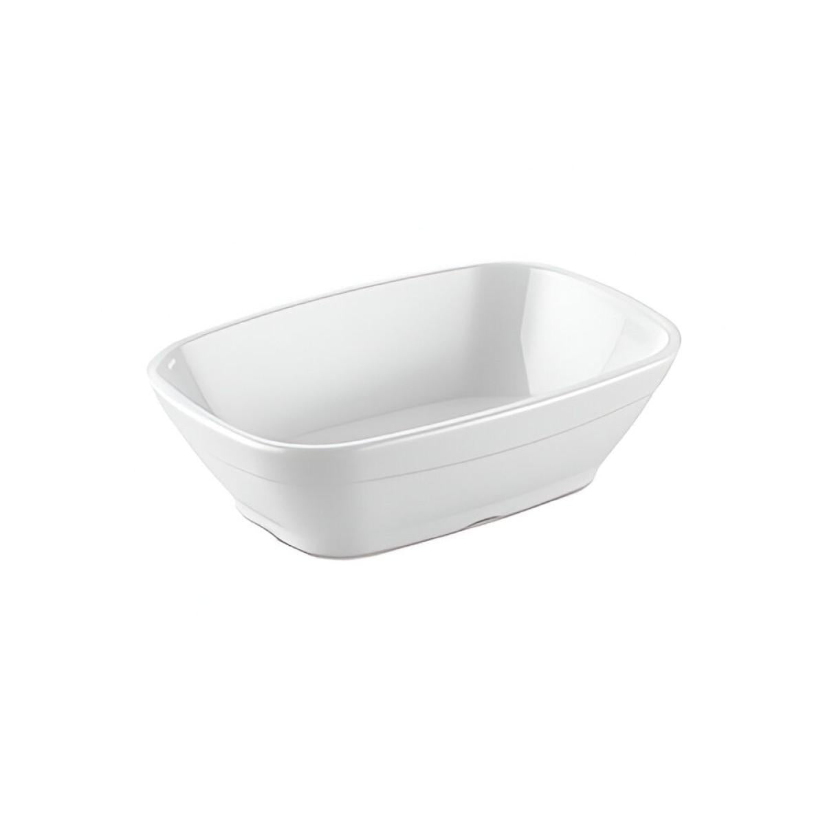Pocillo Rectangular Policarbonato Blanco 14x3.5 Cm