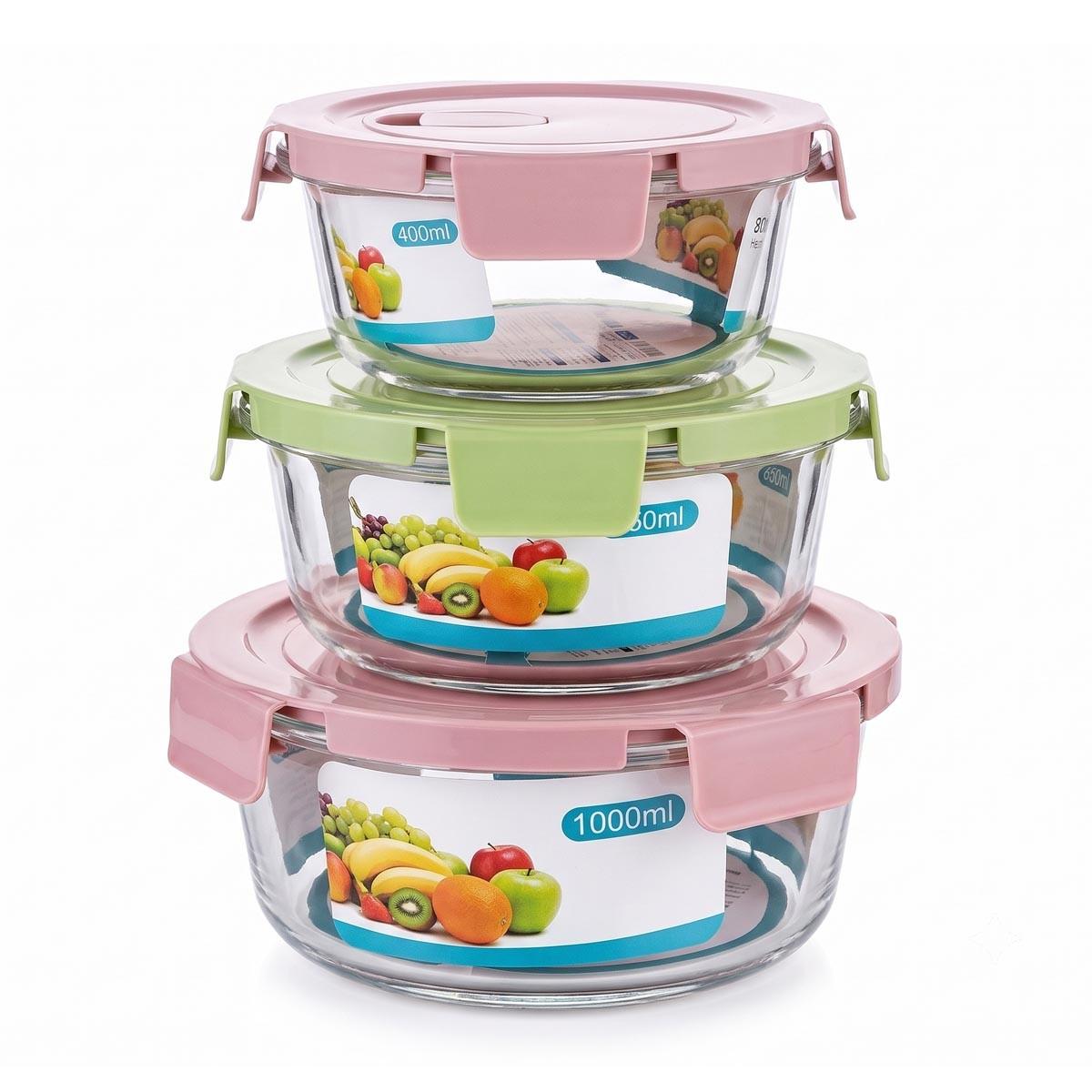 Set Tupper Hermético Redondo 3 piezas 400/650/1000ml