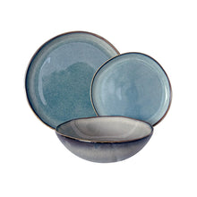 Set Vajilla 18 Piezas Cerámica Azul Grafito Línea Rustica