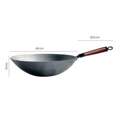 Wok De Hierro Cóncavo Con Mango 40 Cm