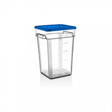 RECIPIENTE POLICARBONATO CUADRADO 20.8 LT CON TAPA AZUL