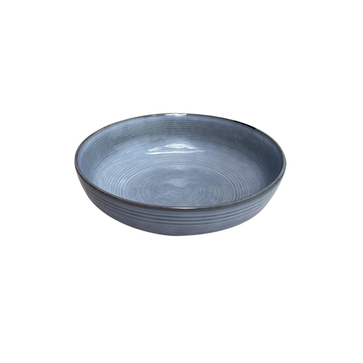 Set De 6 Bowl Redondo Cerámica Azul 17.5X5 Cm