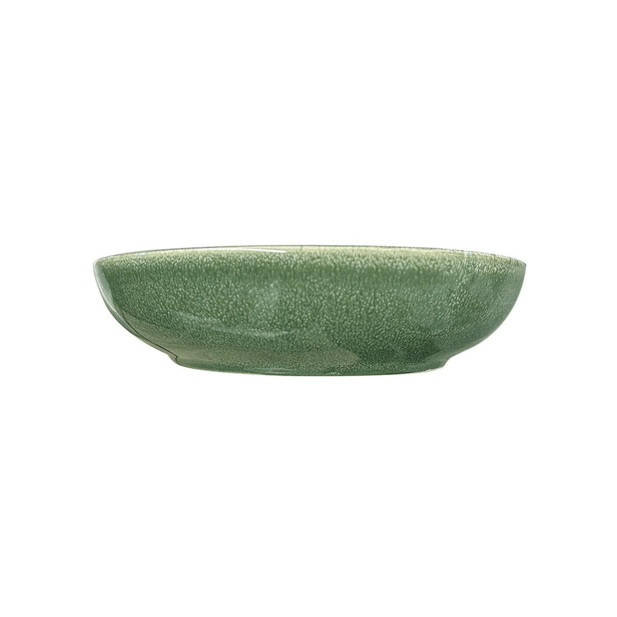 Set De 6 Bowl Redondo Ceramica 21.8 X 4.5 Cm Verde Línea Rustica