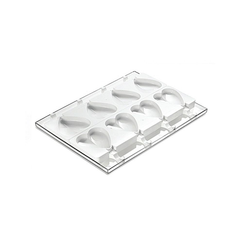 Set De 2 Moldes De Silicona Para Helado De Corazón
