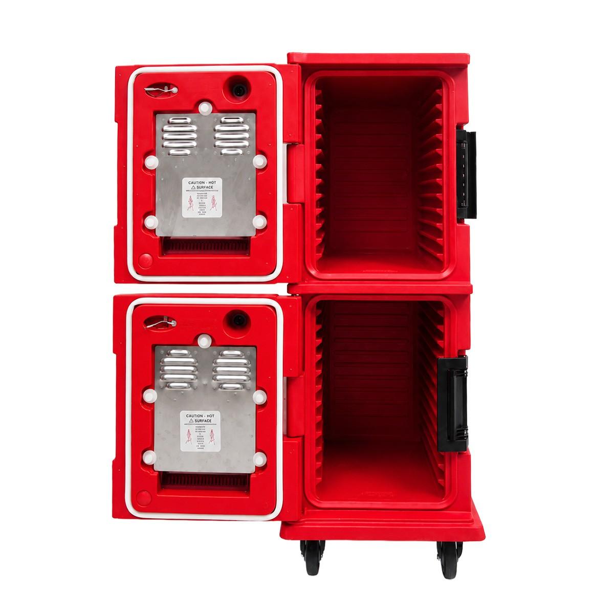 Contenedor Calefaccionado Isotérmico Doble UPC800 Rojo Con Ruedas