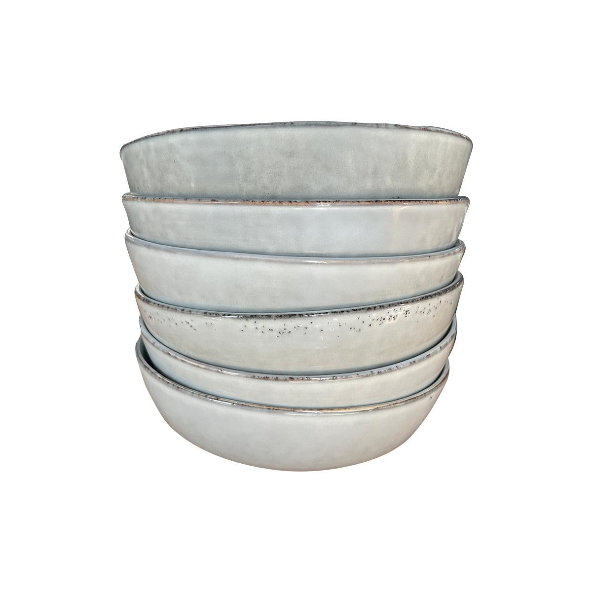 Set 6 Bowl Redondo Ceramica 19.5X5.7 Cm Gris Linea Oslo