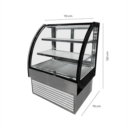 Vitrina Pastelera Curva Linea Market 700X700X1200 Norkalt
